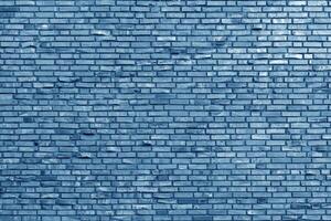 The background of the old blue brick wall for design interior and various scenes or as a background for interviews. photo
