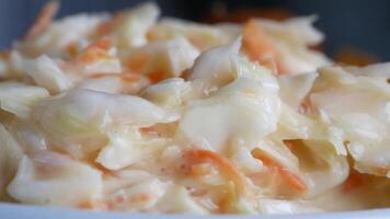 Delicious and Creamy Coleslaw Salad featuring Fresh Cabbage and Carrots video