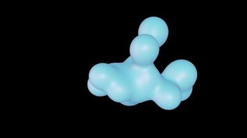 3D fluid liquid metaball satisfying animation, CG abstract motion graphics. merging and flowing of glossy liquid deforming organic molecules on solid background video