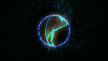 A bright blue sphere of cosmic abstraction with a mesmerizing glow. video