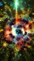 A pearlescent, voluminous galaxy rotates in space, emitting streams of plasma that amaze with detail. video
