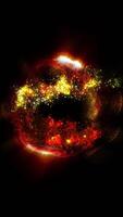 A sphere consisting of multi-colored moving particles shimmers with sparkling waves. video
