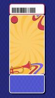Creative music concert and festival ticket template videos with empty space and attractive backgrounds for event or product promotion via reels or Instagram stories
