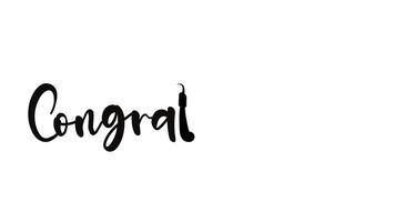 Congratulation Text Animated with stylish style on white background video