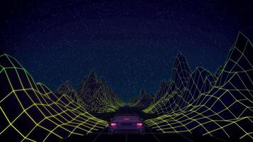 80s abstract backdrop for text and titles. Disco dancing grid floor for 2000s pop music clips video