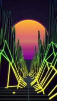 80s abstract backdrop for text and titles. Disco dancing grid floor for 2000s pop music clips video