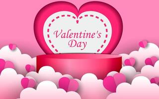 3d Background product for valentine's day podium in platform. vector