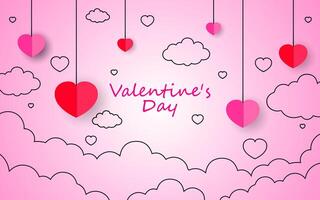 Flat design valentines day background. vector
