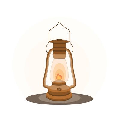 camping lantern. Oil lantern illustration