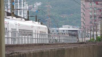 A Tzu Chiang train is running on the tracks in Taipei,Taiwan,2024. video
