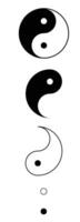 Yin Yang symbol of balance and harmony. Yin-Yang set of flat simple icons collection. vector