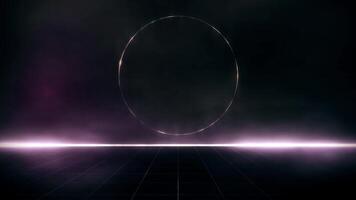 Retro wave style 90s futuristic wireframe backdrop cyberpunk. Digital landscape neon laser pattern background. video