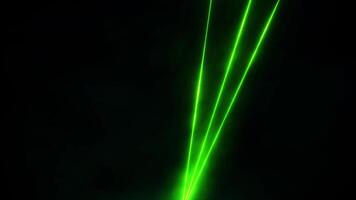 Abstract green laser beams light glowing neon lines style VJ dance party show on black background. video