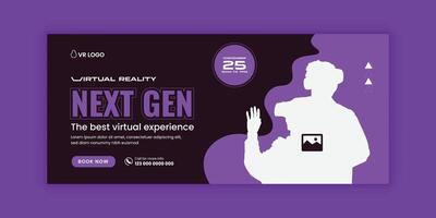 Metaverse Virtual Reality Workshop social media cover banner design template, Metaverse virtual reality technology workshop web design template vector