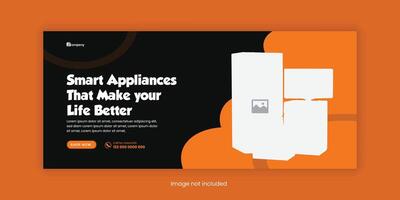 Home appliances template for social media cover banner layout vector