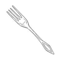 Hand drawn Fork Sketch Illustration vector
