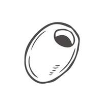 Olive sketch isolated on white background vector