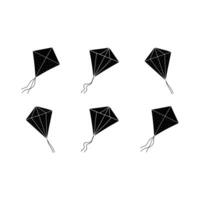 Kite and Linocut Silhouette Design vector