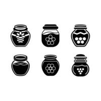 Honey Jar Icon - and Linocut Silhouette Design vector