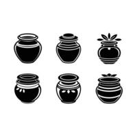 Honey Pot - and Linocut Silhouette Design vector