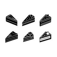 Cake Slice Icon, , Linocut Silhouette Design vector