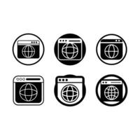 and Linocut Silhouette Browser Icon Design vector