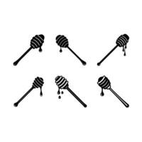 Honey Dip Stick , and Linocut Silhouette Design vector