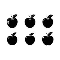 Apple Icon and Linocut Silhouette Design vector
