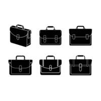Briefcase Icon and Linocut Silhouette Design vector