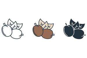 passion fruit icons symbol elements for infographic web vector