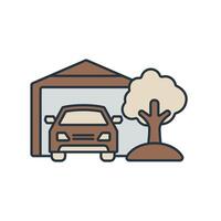 garage icons symbol elements for infographic web vector