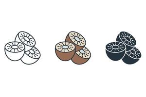 kiwi icons symbol elements for infographic web vector
