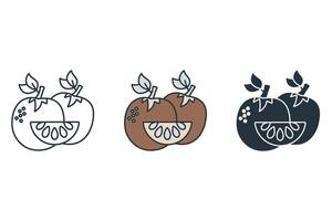 Orange icons symbol elements for infographic web vector
