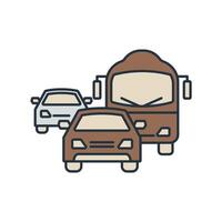 cars and bus icons symbol elements for infographic web vector