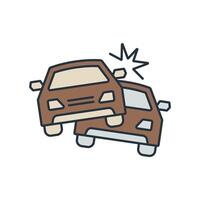 car crash icons symbol elements for infographic web vector