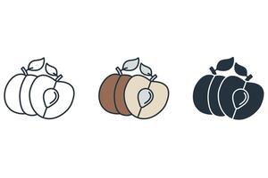 Apricot icons symbol elements for infographic web vector