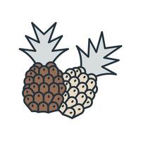 Pineapple icons symbol elements for infographic web vector