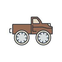 Monster Truck icons symbol elements for infographic web vector