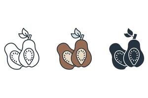 Papaya icons symbol elements for infographic web vector