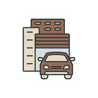 car buillding icons symbol elements for infographic web vector