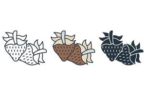 strawberry icons symbol elements for infographic web vector