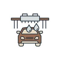 car wash icons symbol elements for infographic web vector