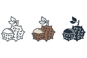 lychee icons symbol elements for infographic web vector