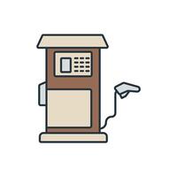 gas pump icons symbol elements for infographic web vector