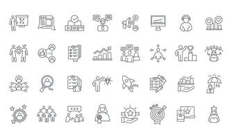 Community Manager activities icons set . Community Manager activities pack symbol elements for infographic web vector