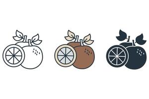Grapefruit icons symbol elements for infographic web vector