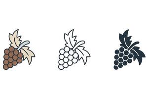 grapes icons symbol elements for infographic web vector