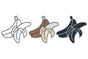 Banana icons symbol elements for infographic web vector