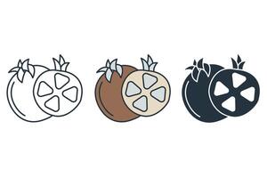 Pomegranate icons symbol elements for infographic web vector