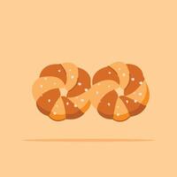 kaiser roll bread food. Flat illustration bakery icon for posters and web icons vector